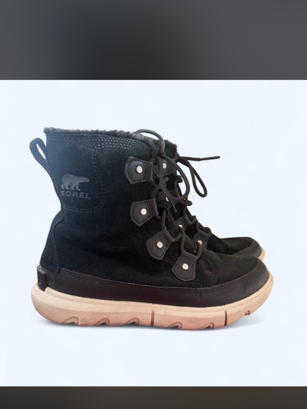 Sorel Black Interior Label Women's Size 8.5 (NL4462-010)